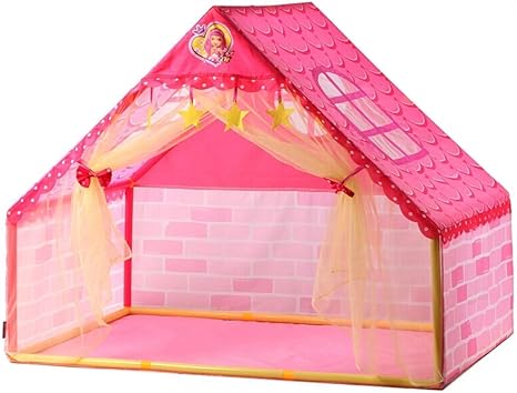 girls play tent with lights