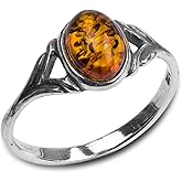 Ian and Valeri Co. Amber Sterling Silver Celtic Small Thin Ring