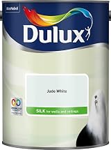 Dulux 500007 DU Silk Emulsion Paint 5L Jade White Walls Ceilings Shine view 2