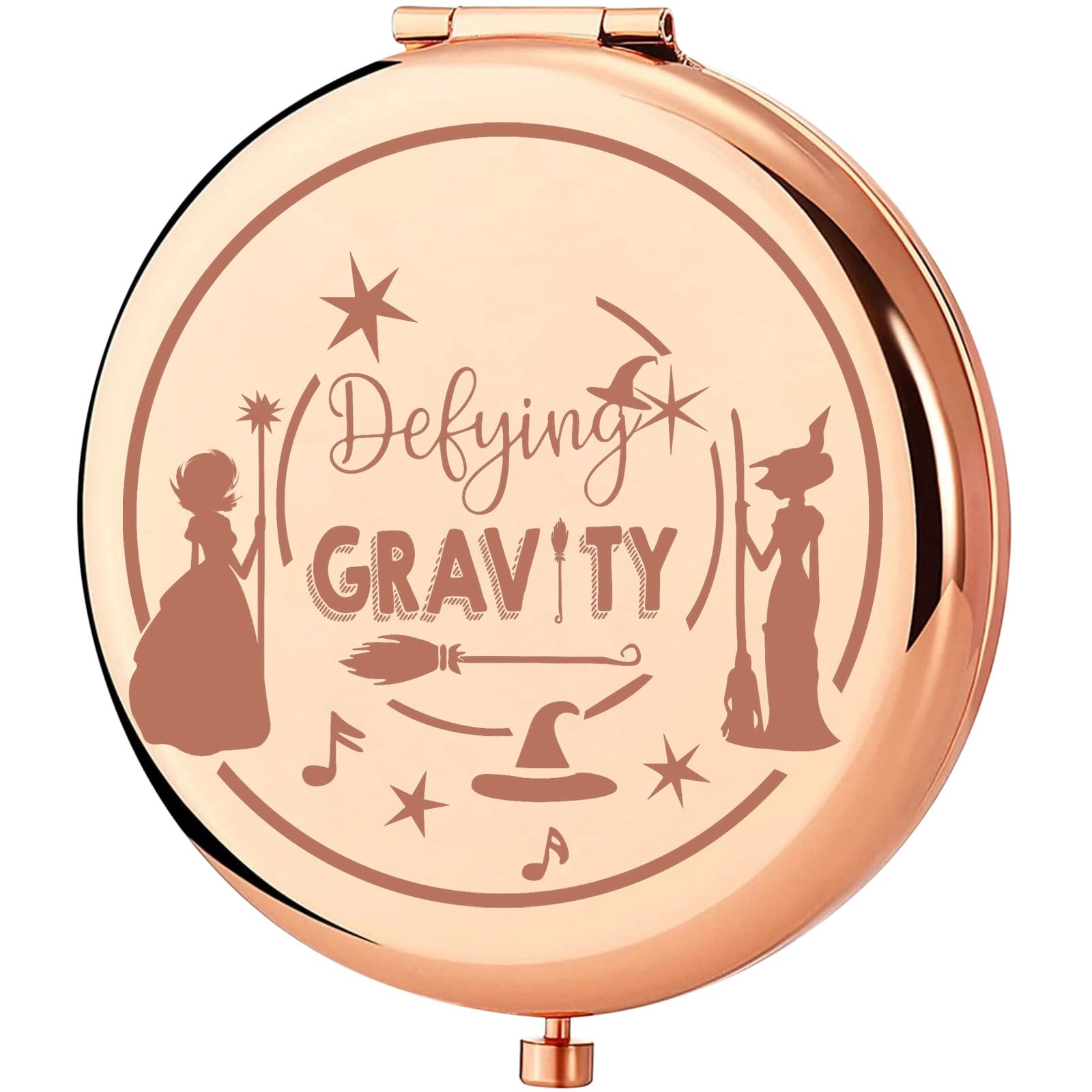 KEYCHIN Witch Pocket Musical Mirror Elphaba and Glinda Fans Gifts Defying Gravity Witch Compact Makeup Mirror Broadway Elphaba and Glinda Witch Merch (Defying Gravity-RG)