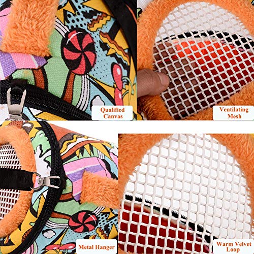 Portable Small Animals Carrier Bag, Rats Sugar Glider Small Guinea Pig Rat Chinchillas Hamster Hedgehog Carrier Pouch Bag for Outdoor Travel, Breathable Hanging Tote Bag with Detachable Strap Zipper