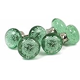 owlKraft Handmade Bubble Glass Cabinet Knobs - Vintage Decorative, Trendy, Modern Design for Cabinets, Dressers & Furniture -