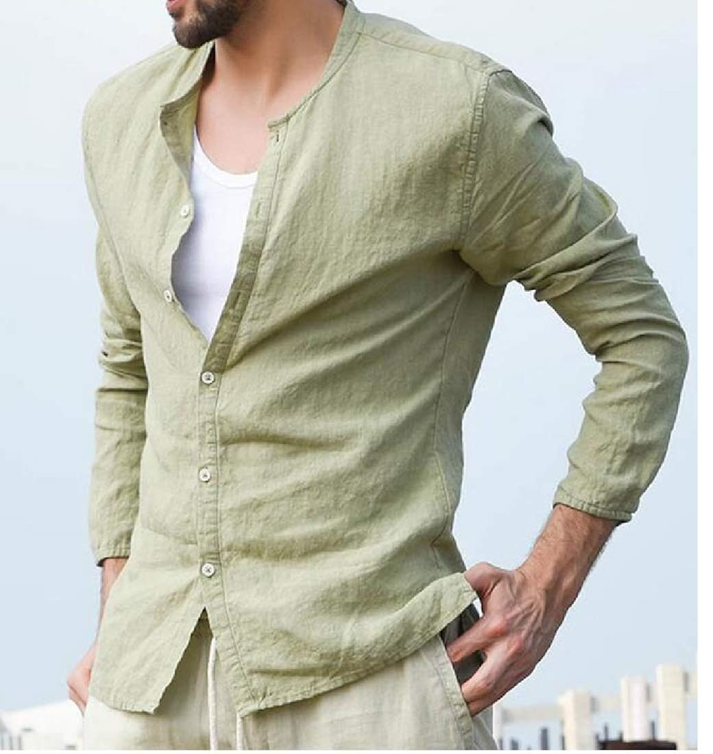 Joe Wenko Mens Comfy Button Up Casual 