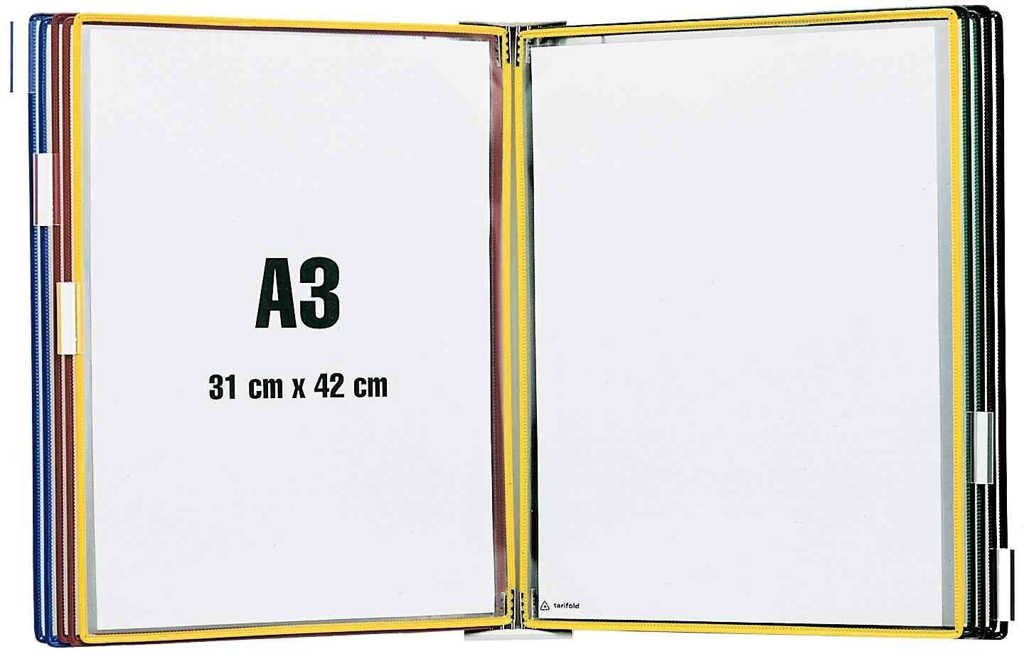 Tarifold A3 Wall Unit with 10 Pockets - Black