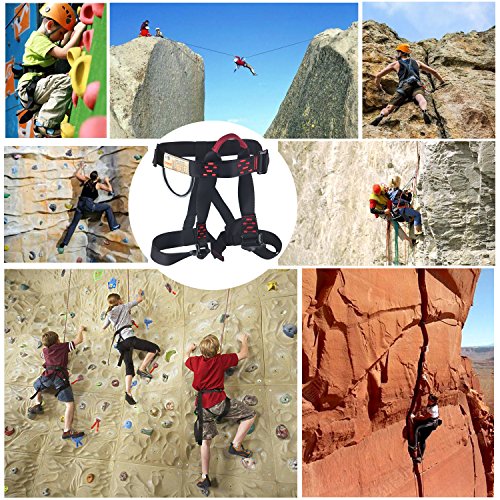 Enhanced Version Climbing Harness, Oumers Half Body Harness Safety Belt Rappelling Equip Well Suit Women Men Child for indoor Rock Climbing School Assignment Expanding Training Tree Work - Thumbnail 5