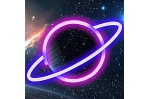 XIYUNTE Planet Neon Signs for Wall Decor, Hanging Aesthetic Planet Neon Lights for Girls Room, USB or Battery Operated Pink/Blue Led Planets Sign for Bedroom, Gaming Room, Kids Night Light Gifts