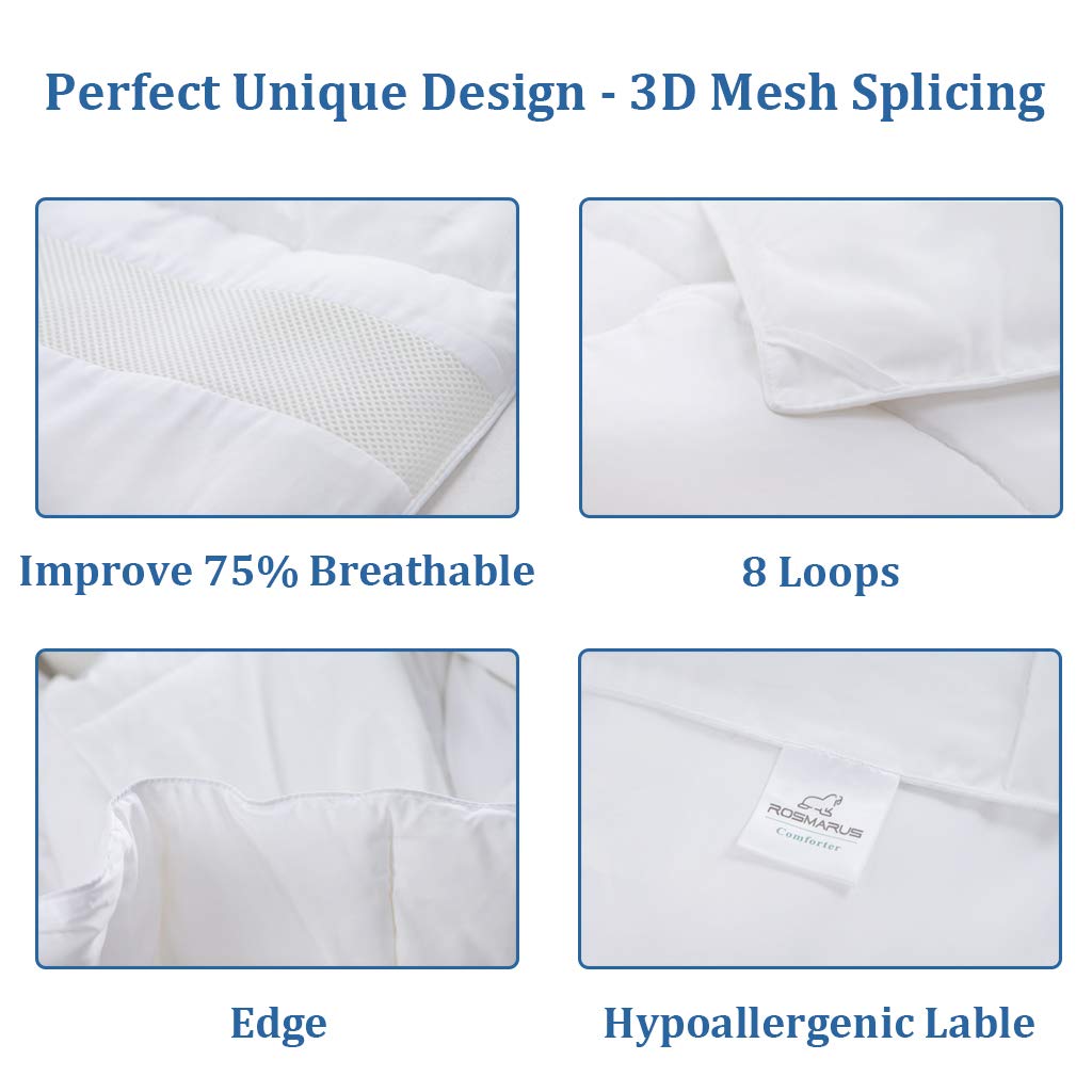 Bed Comforter Lightweight Extra Soft Down Alternative Comforter Queen Quilted Duvet Hypoallergenic Blanket (Queen,88x88 in)