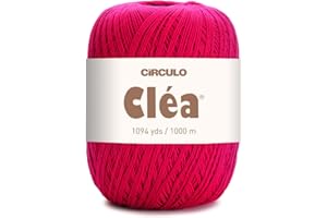CÍRCULO Circulo Clea Yarn – Crochet Thread Fine Size 10-8/2 Perfect for Weaving - 100% Mercerized Brazilian Cotton (Pack of 1 Ball) – 5.3 oz, 1094 yds - Color: 6133 - Pink