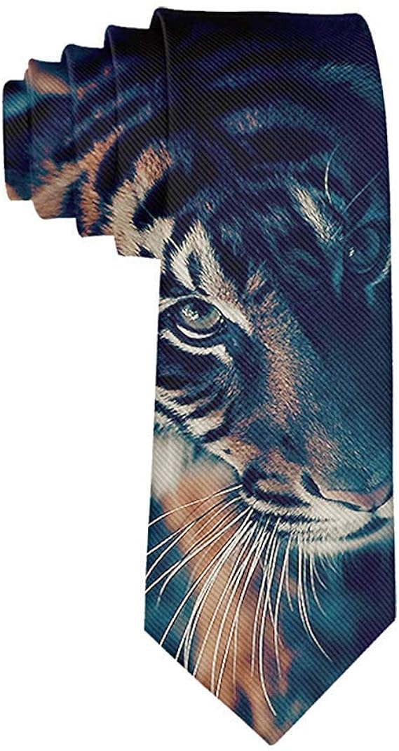 Men'S Bengal Tiger Face Necktie Tie Silk Necktie Neck Ties Elegant
