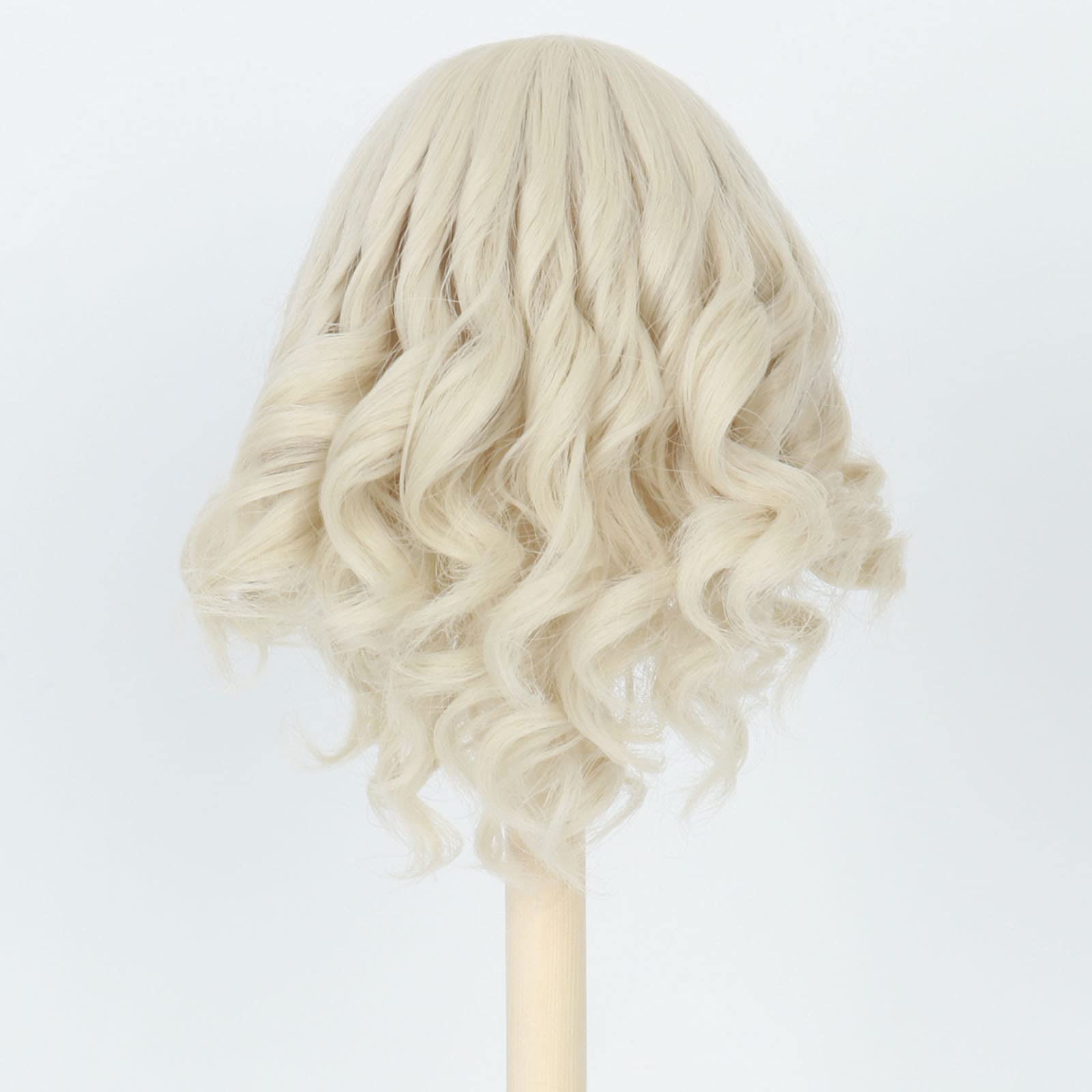 Miss U Hair Cute 7-8 Inch (for 17CM-19CM's head) 1/4 BJD Doll Wig Short Wavy MSD DOD Pullip Dollfie Doll Wig DIY Handmade Accessories KB14-Blonde