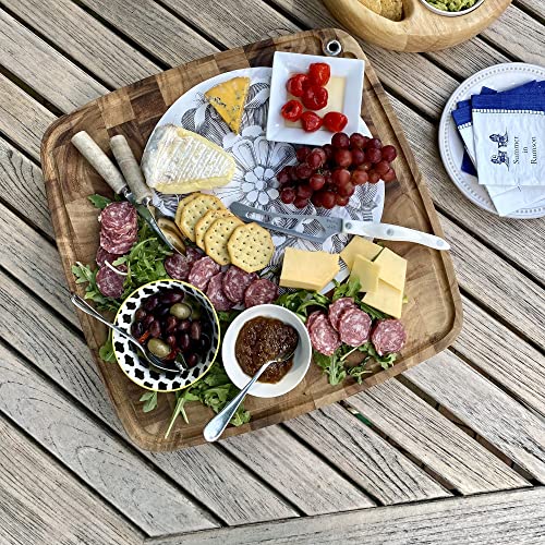 Ironwood Gourmet Acacia Wood Cutting Board With Juice Channel, Carolina Thick Square Chopping Board, 18