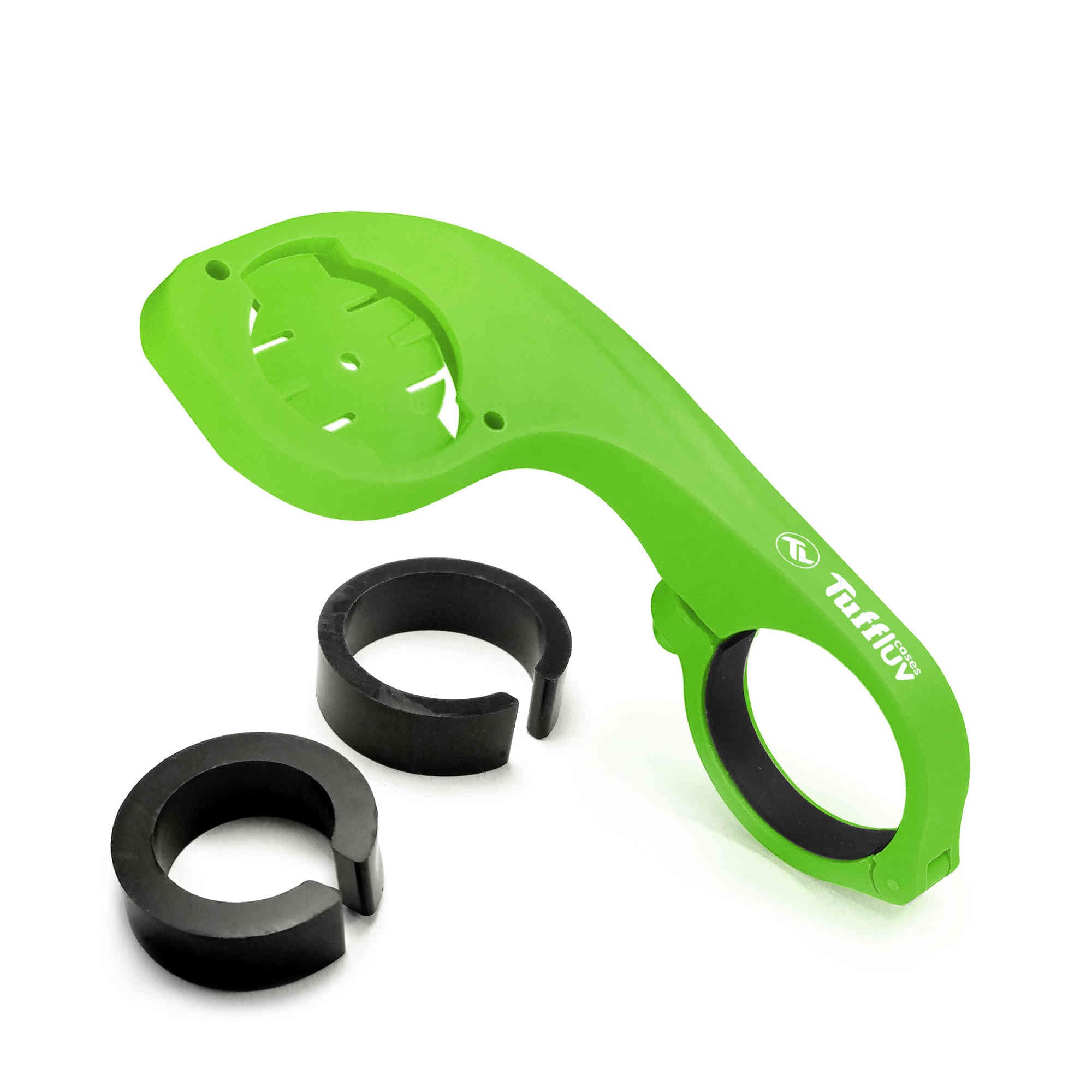 TUFF LUV Lollipop Handlebar Mount Adapter Compatible With Garmin Edge GPS Bike Computer - Green