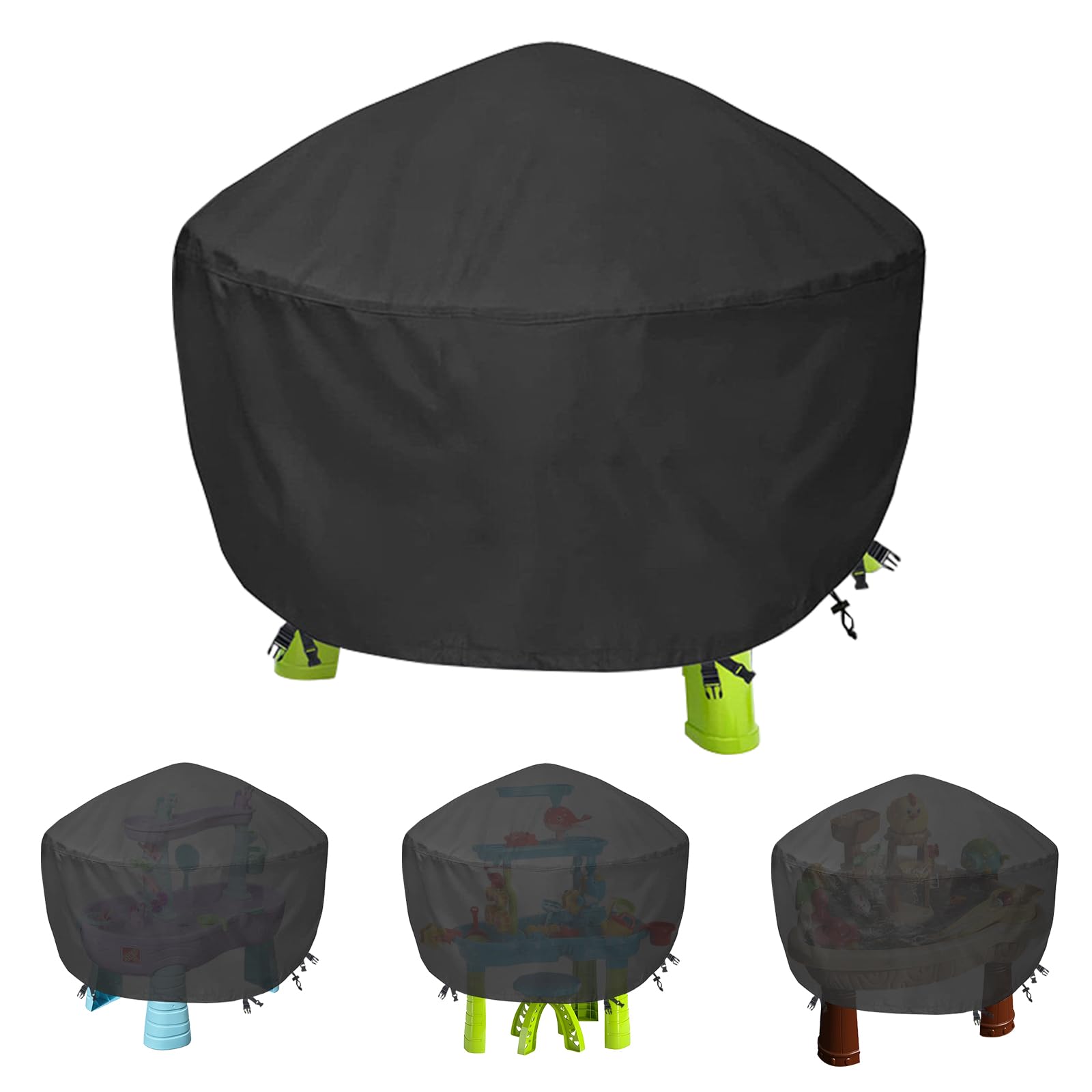 Extra Large Water Table Cover - Extra Large Waterproof & Wind-Resistant Black Outdoor Water Toys Cover for Kids' Outdoor Toys, Anti-Dust Anti-UV Sand Wall