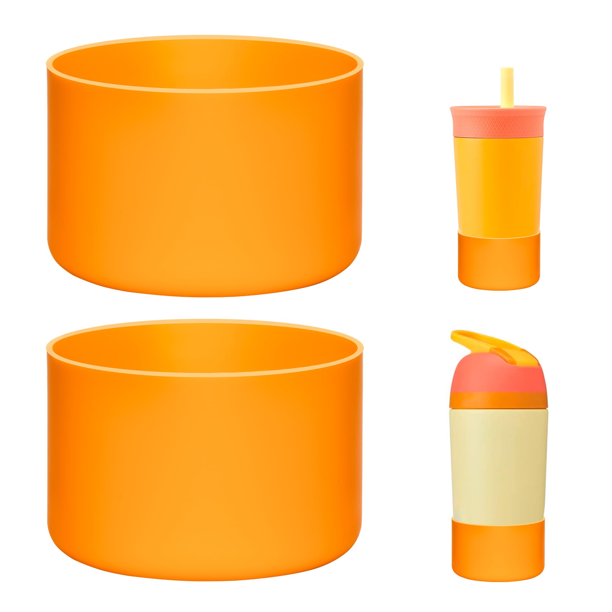 Photo 1 of Prurex 2 Pack Silicone Boot Protector | Compatible with Owala 24/40oz Travel Tumbler, 12oz Kids Insulation & 14oz Flip Water Bottle | Fits 2.75-2.85" Base | Noise Resistant (Orange)