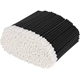 Vaincre 500PCS Disposable Lint Free Lip Wands Applicators, Black | Lint Free Soft Bristles, Hygienic Single Use, For Lipstick &amp; Lip Gloss Application, Makeup Beauty Tool