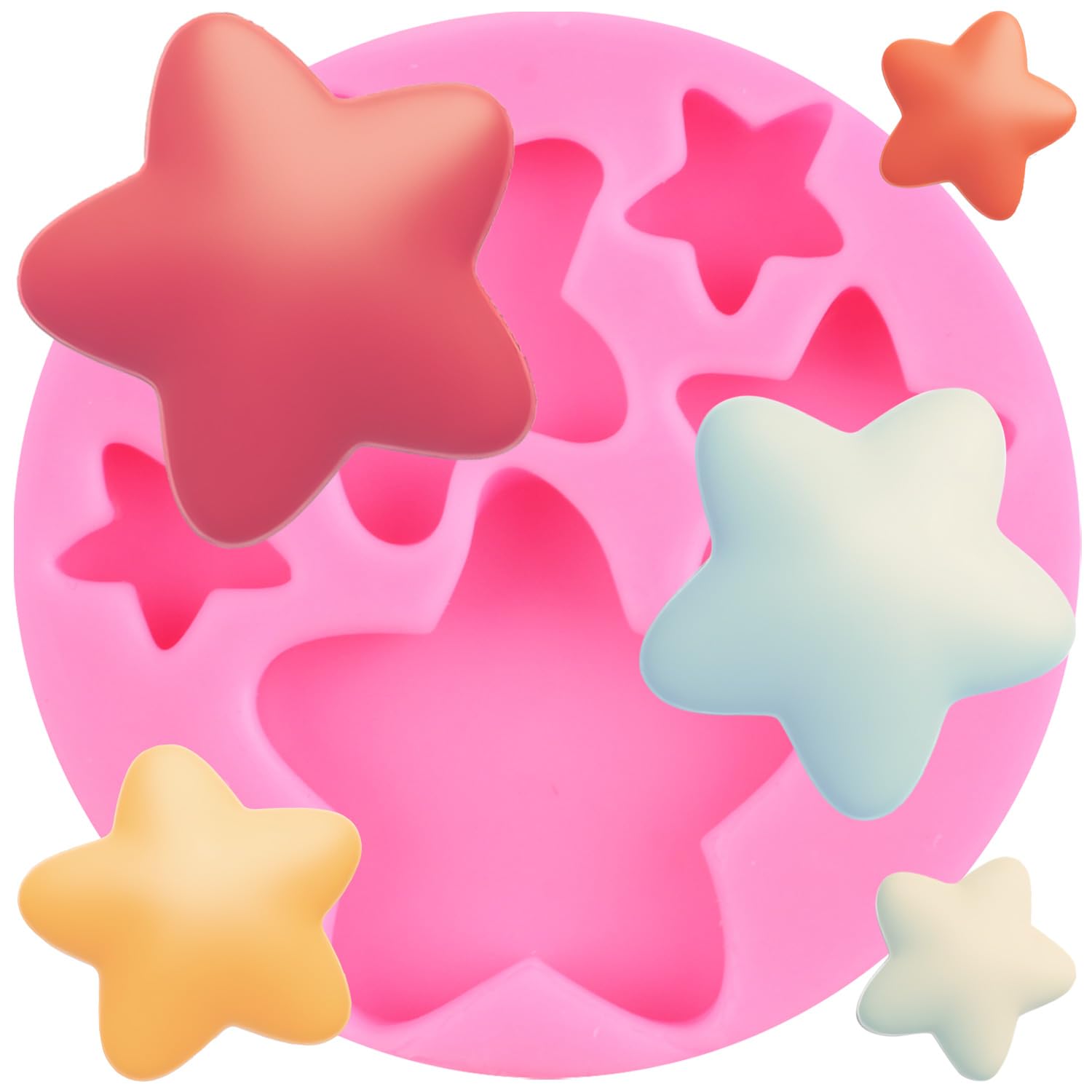 XMOLDNMS Star Silicone Mould Star Fondant Chocolate Moulds for Cake Decoration Cupcake Topper Chocolate Polymer Clay Gum Paste