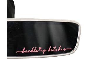 CYLDGNS 3 x Car Rear Mirror Vinyl Decal Stickers Cute Car Sticker Aesthetic Car Positive Affirmation Decal Car Rearview for Women Gift for Her (Pink, Buckle Up)