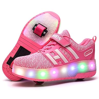 SERAPH SHOES Leuchtend Schuhe mit Rollen Outdoor Sportschuhe Blinkschuhe Skateboardschuhe 1 Räder/2 Rädern Gymnastik Sneaker 