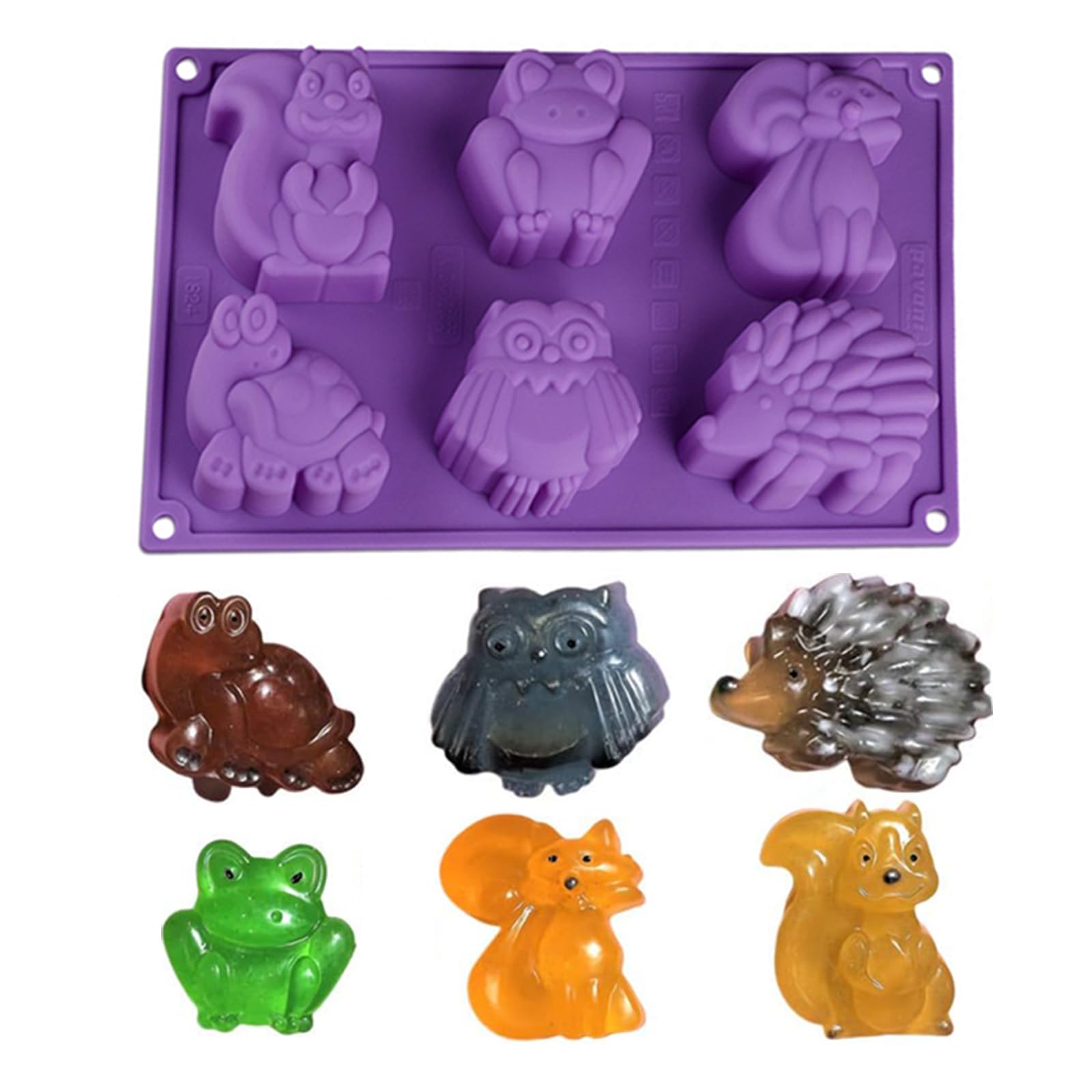 WishesMar Animal Shape Silicone Mould 6 Cavity Fluted Cake Mold Nonstick Baking Bakeware Reusable Silicone Mold for Pastry, Dessert, Soap, Muffin, Bread
