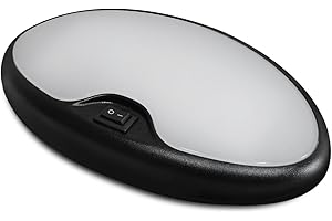 Dream lighting 12v RV Interior Light with Switch 6 inch Oval LED Ceiling Light 4.5W 3500K Soft White Lighting Black Shell