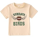 Toddler Girl Boy Game Day Football T-Shirt Sundays are for The Birds Shirt Short Sleeve Kids Sports Fans Tee Top