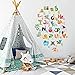 HomeEvolution ABC Animals Alphabet Baby Nursery Kids Peel and Stick Educational Wall Arts Sticker Decals