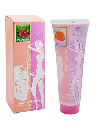 ADS STRAWBERRY CLEANSING SCRUB GEL With Liner & Rubber Band