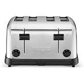 Waring 4-Slot Toaster with with Defrost Function | Professional Light-Duty Pop-Up Bread Toaster, with Defrost Function for Commercial Kitchens