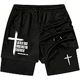 PCAEOVM I Can Do All Things Through Christ Who Strengthens Track Short I Can Do All Things Through Christ 2 in 1 Shorts