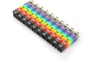 Fafeicy Coded Clip on Wire Markers, Wire Number Labels, Colorful Wire Numbering Marker Tube Cable Marker for Marking(100PCS -4MM 4)