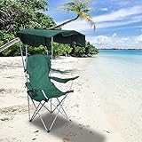 Besthls Camping Chairs with Canopy, Portable Quad Lawn Chair for Adults, Folding Recliner Chair with Shade and Cup Holder Outdoor Events,Support 400 LBS