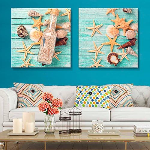 WALL ART CANVAS PAINTINGS BY JOSS DESIGN 2 PIECES SEA SHELLS