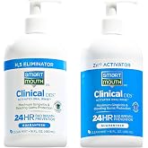 SmartMouth Clinical 2-Bottle Activated Mouthwash System, 16 fl oz Each | Anti-Plaque and Anti-Gingivitis for Healthy Gum Support, All-Day Fresh Breath Care, Alcohol-Free