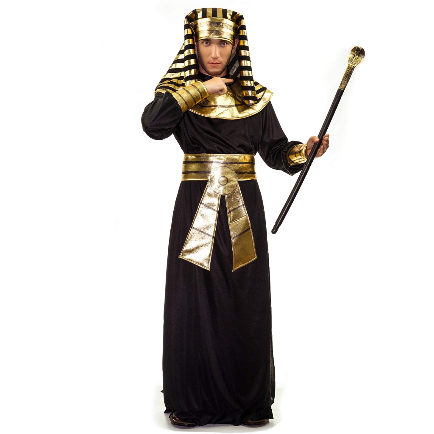 SEA HARE Men's Egyptian Pharaoh Fancy Dress Costume (Black)