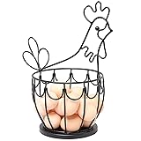 MyGift Black Metal Farm Egg Collecting Basket with