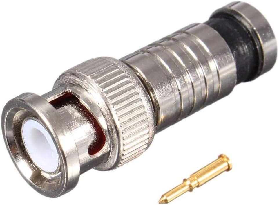 SSL 20-Pack BNC Compression Coaxial RG59 Cable Male Connector Crimp Plugs CCTV Camera Install