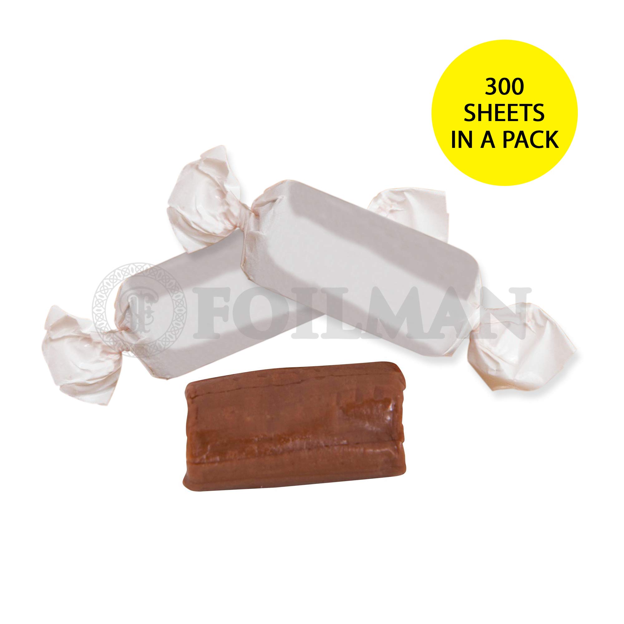 Foilman Twisting Wax Paper (300 Pack) – Best for Wrapping Homemade Candies, Taffy, Chocolate - Fold Easily & Holds the Twist Shape - Biodegradable (Opaque, 4.5” X 5.5”)