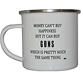Rogue River Tactical Funny Hunting Camp Mug Enamel Camping Coffee Cup Gift Money Happiness Guns Hunter Hunt