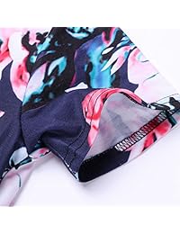 HOOYON Vestido para niña estampado floral manga corta casual verano largo Maxi vestido con bolsillos