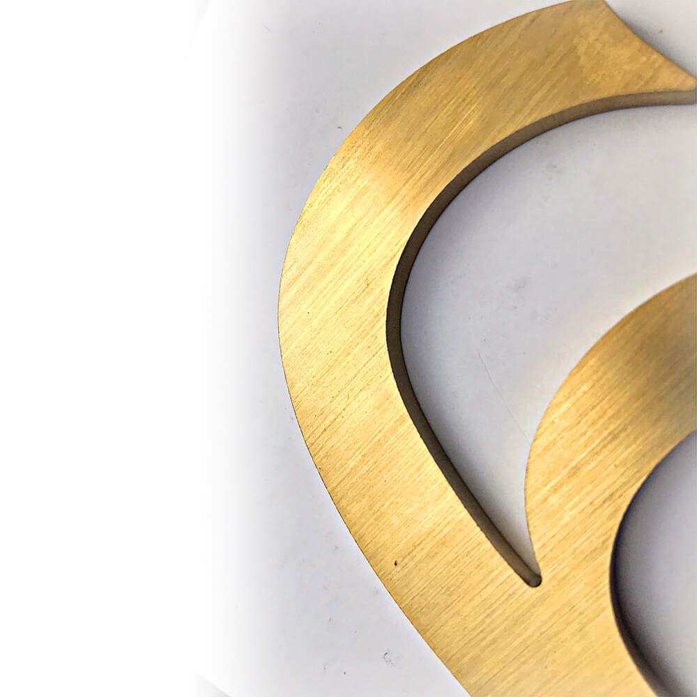 4 Inch Adhesive House Address Number Sticker 6 for Home Door Mailbox in 3D Modern Gold Metal by CandyCoCo