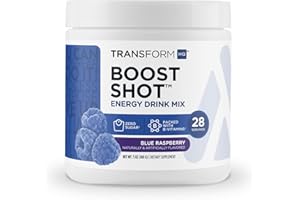 TransformHQ Everyday Boost Shot 28 Servings (Blue Raspberry) - Non-GMO, Gluten-Free, Powder
