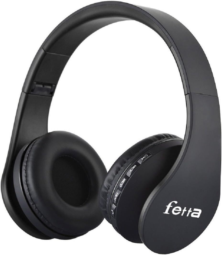 Fetta Bluetooth Headphones, Wireless Headsets Foldable Over Ear Earphone with Mic Sport Travel Headsets for Bluetooth Enabled Devices(black)