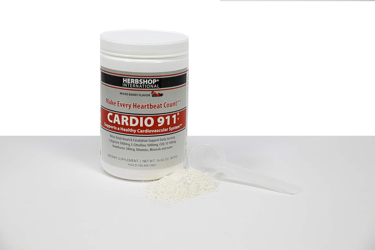 Cardio 911® Heart Health - Nitric Oxide Supplement - (16.82 Ounce Powder with Scoop) - Tart Cherry Flavor L-Arginine 5000 mg and L-Citrulline 1000 mg Combo, Pack of 1: Health & Personal Care