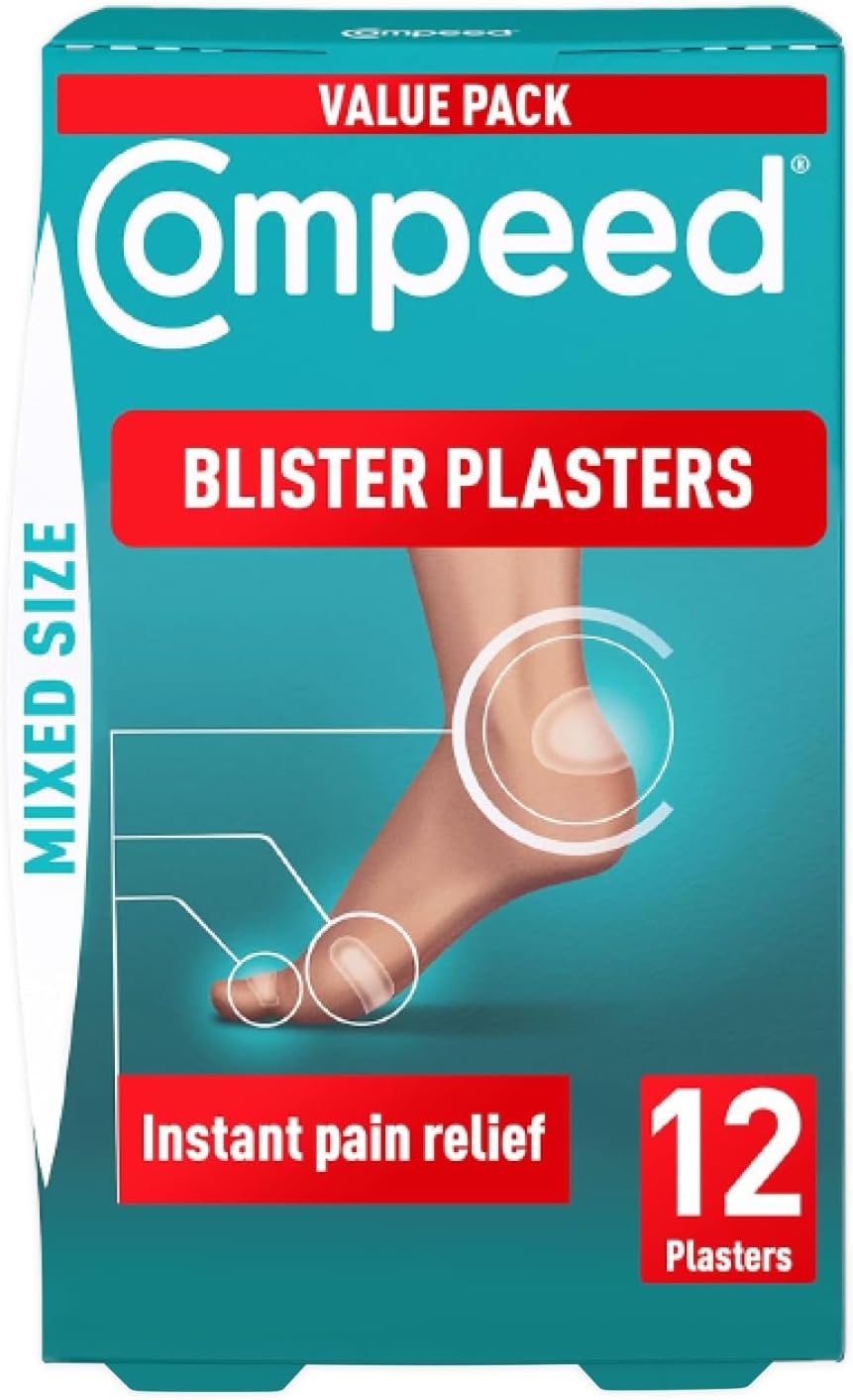 Compeed Blister Plasters Mixed Size 12 Pack Hydrocolloid Foot Treatment