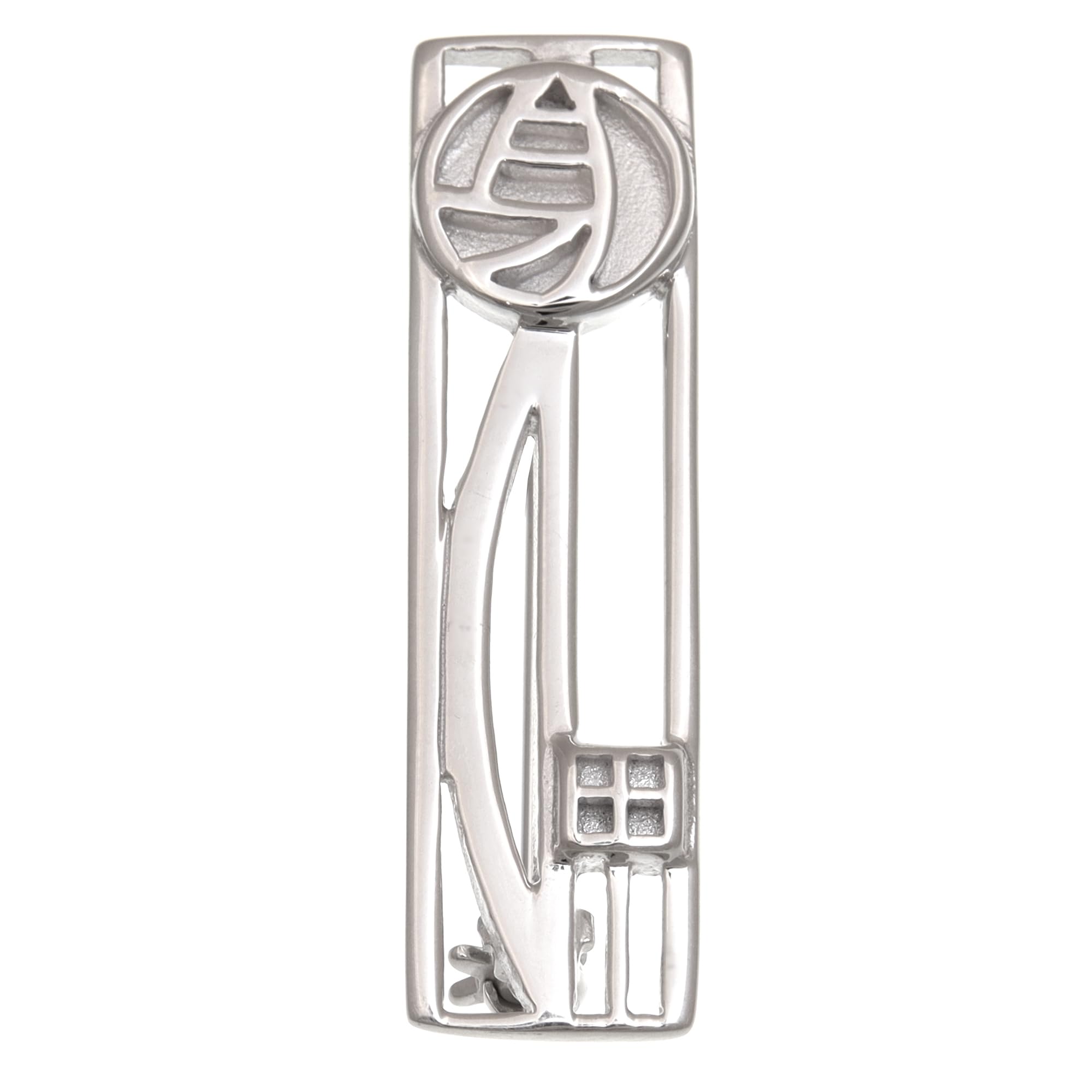 Alexander Castle 925 Sterling Silver Charles Rennie Mackintosh Brooch for Women - Silver Brooch Pin with Jewellery Gift Box - 38mm x 10mm