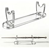FLURSAILE Mini Clear Acrylic Wand Display Stand, Polished High‑Transparency Acrylic Collectible Holder for Magic Wizard Wands, Minimalist Style (1-tier)