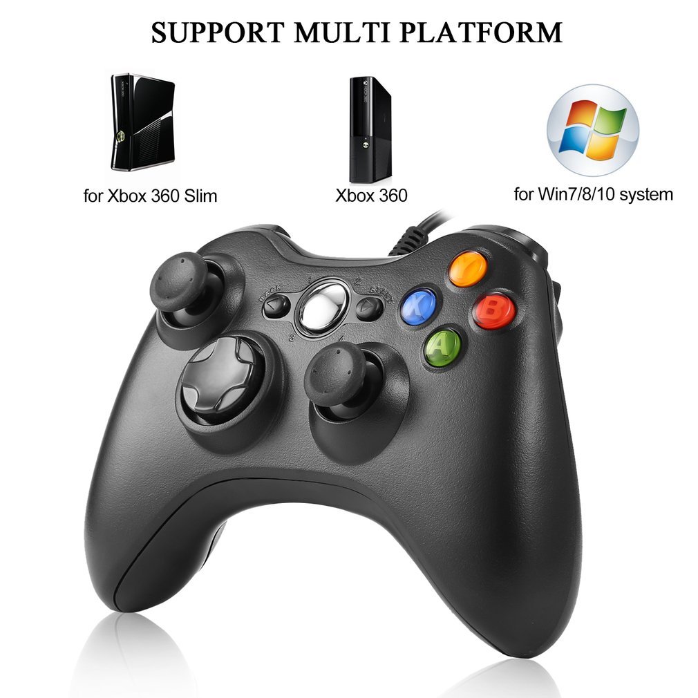 Gamepads Nero Joystick Controller Gamepad USB Maneggevole Adatto per PC