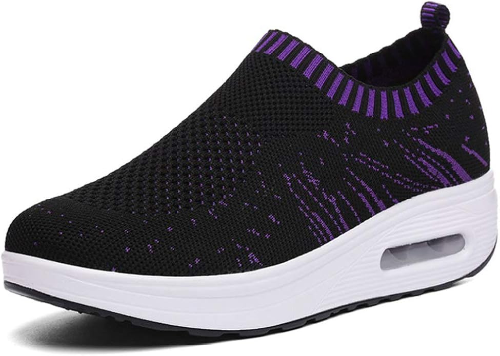 Breathable Women's Tennis Shoes Platform Lightweight Sneakers Slip On