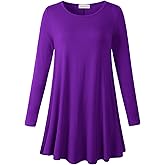 LARACE Plus Size Tunic Tops Long Sleeve Shirts for Women Swing Flowy Loose Fit Clothes for Leggings
