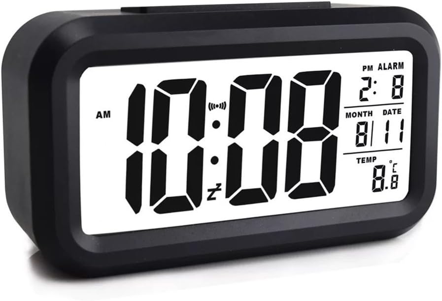 Eximone Digital Alarm Clock with Snooze Function Large LED Display Screen Backlight Night Light Sensor
